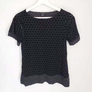 Ann Taylor Textured Polka Dotted Top XSP